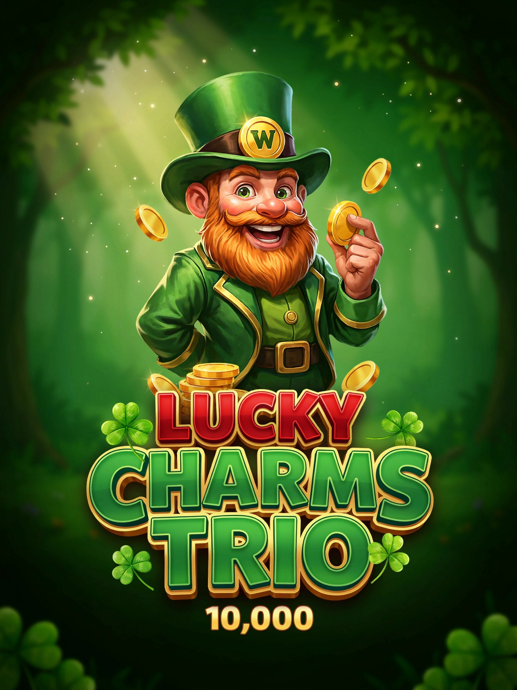 Artwork from the Lucky Charms Trio 10000 pokie